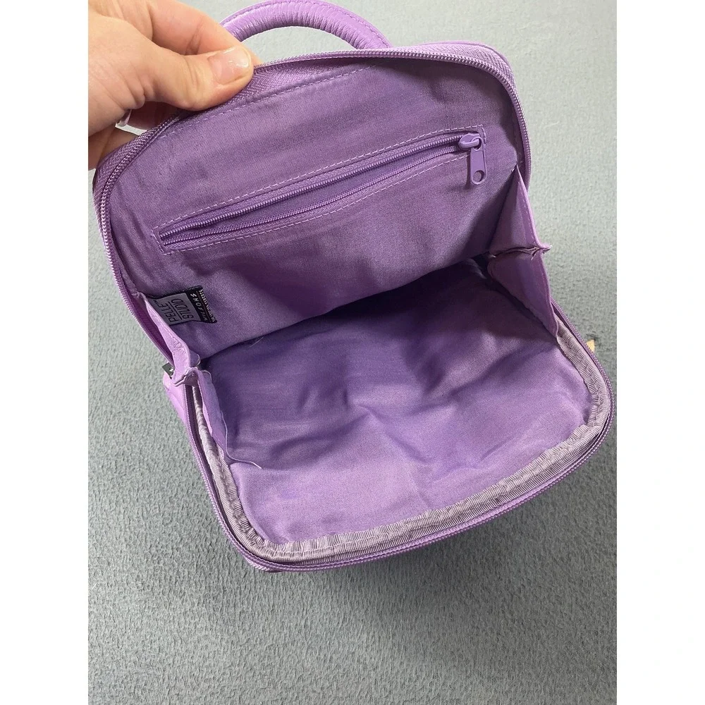 Pelle Studio Backpack Womens Small Purple Leather Adjustable Strap Zipper Casual